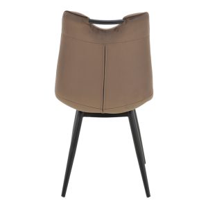 058 000077 4 Nely chair pakoworld brown velvet with black leg 47x61x85cm