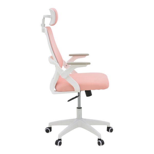 069 000090 2 Office chair Peja pakoworld fabric mesh pink-frame white 58x60x107-117cmOffice furniture > Office chair for children