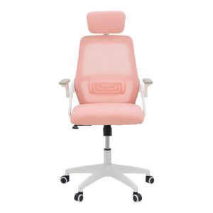 069 000090 3 Office chair Peja pakoworld fabric mesh pink-frame white 58x60x107-117cmOffice furniture > Office chair for children