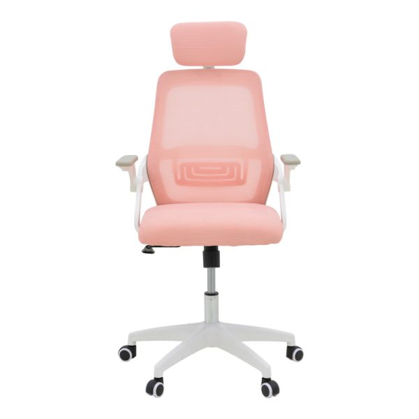 069 000090 3 Office chair Peja pakoworld fabric mesh pink-frame white 58x60x107-117cmOffice furniture > Office chair for children