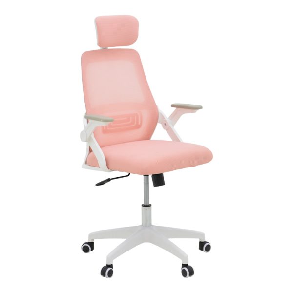 069 000090 Office chair Peja pakoworld fabric mesh pink-frame white 58x60x107-117cmOffice furniture > Office chair for children
