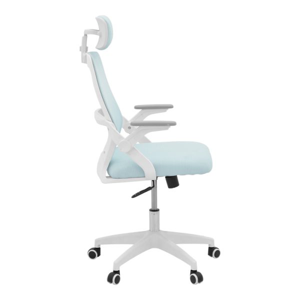 069 000091 2 Office chair Peja pakoworld fabric mesh light blue-frame white 58x60x107-117cmOffice furniture > Office chair for children