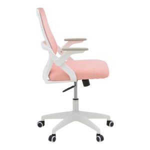 069 000094 2 Office chair Reji pakoworld fabric mesh pink-frame white 58x60x89-99cmOffice furniture > Office chair for children