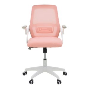 069 000094 3 Office chair Reji pakoworld fabric mesh pink-frame white 58x60x89-99cmOffice furniture > Office chair for children