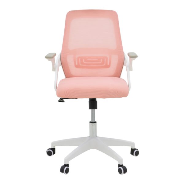 069 000094 3 Office chair Reji pakoworld fabric mesh pink-frame white 58x60x89-99cmOffice furniture > Office chair for children