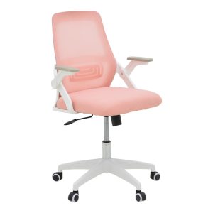 069 000094 Office chair Reji pakoworld fabric mesh pink-frame white 58x60x89-99cmOffice furniture > Office chair for children