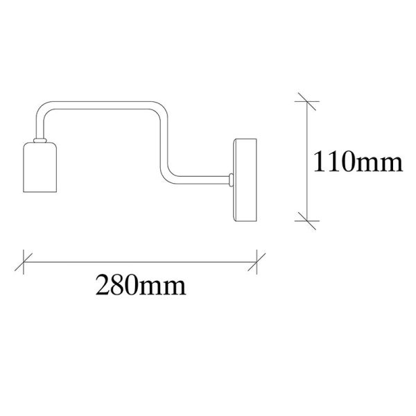 071 000664 3 Wall lamp PWL-0053 pakoworld Ε27 black color 28x4x11cmLighting > Scones