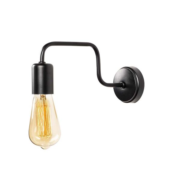 071 000664 Wall lamp PWL-0053 pakoworld Ε27 black color 28x4x11cmLighting > Scones