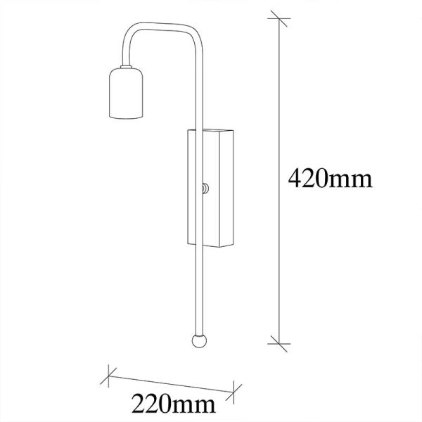 071 000672 2 Wall lamp Futura pakoworld Ε27 golden-black color 22x6x42cmLighting > Scones