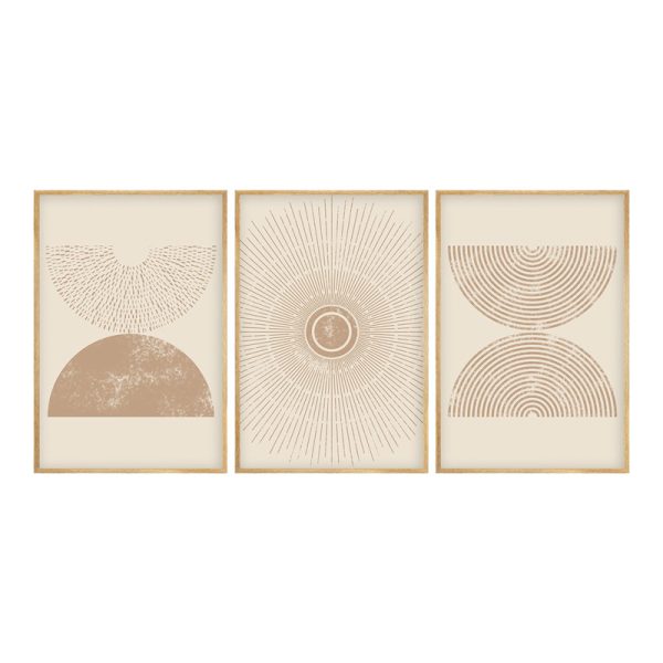 071 001596 Canvas painting Terpen pakoworld triptych with digital printing 50x2x70cmDecoration > Paintings