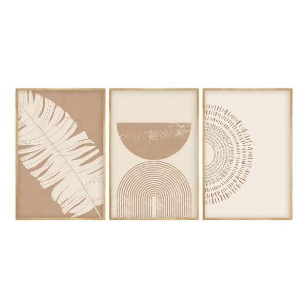 071 001597 Canvas painting Terpen I pakoworld triptych with digital printing 50x2x70cmDecoration > Paintings
