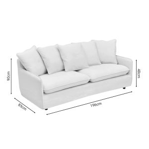 074 000023 4 3-seater sofa Interest pakoworld beige fabric with five pillows 196x85x90cmIndoor furniture > Sofas
