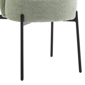 101 000092 2 Chair Houlian pakoworld mint fabric-black metal leg 46x66x89cmIndoor furniture > Chairs