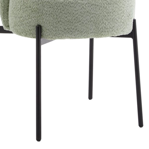 101 000092 2 Chair Houlian pakoworld mint fabric-black metal leg 46x66x89cmIndoor furniture > Chairs