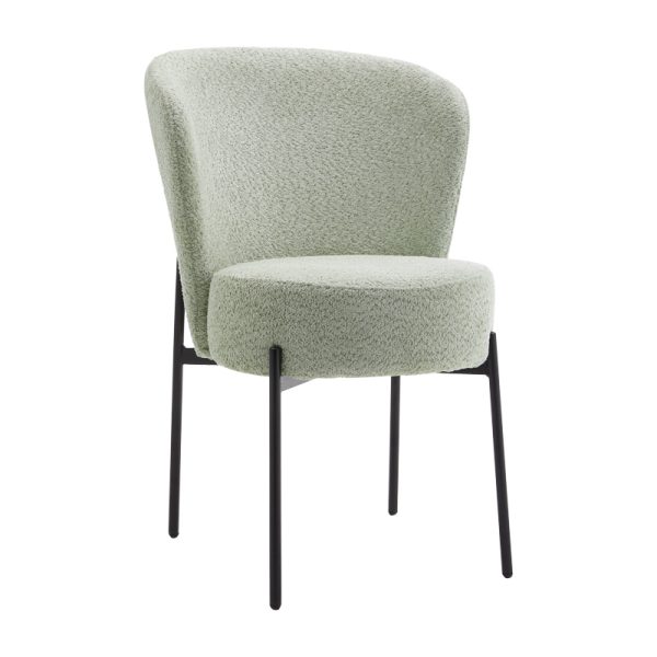 101 000092 Chair Houlian pakoworld mint fabric-black metal leg 46x66x89cmIndoor furniture > Chairs
