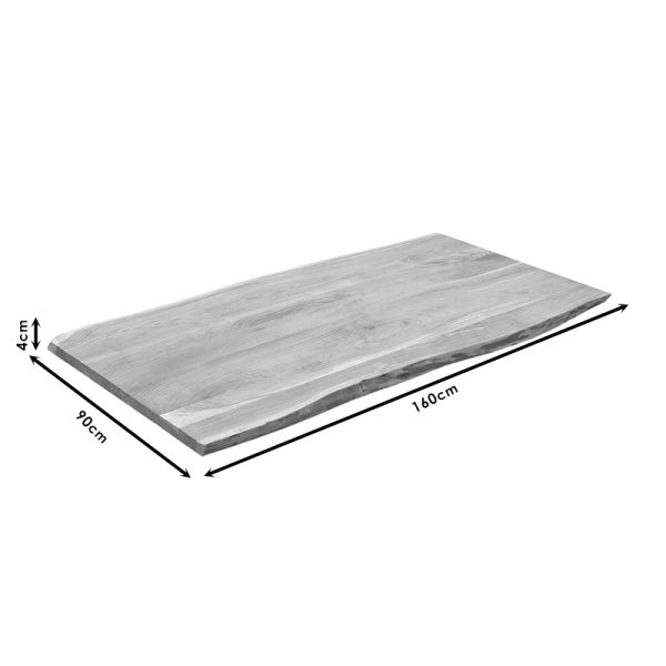 113 000026 4 Emilio pakoworld table top solid wood 4cm natural wood 160x90cmBOHO CHIC > Dining Tables