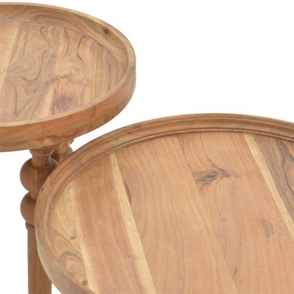 113 000029 3 Side tables set 2pcs Kelly pakoworld solid acacia wood naturalBOHO CHIC > Coffee Tables