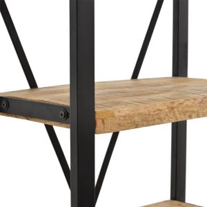 113 000030 3 Bookcase Miles pakoworld solid mango wood natural-black 80x40x180cmBOHO CHIC > Other Furnishings