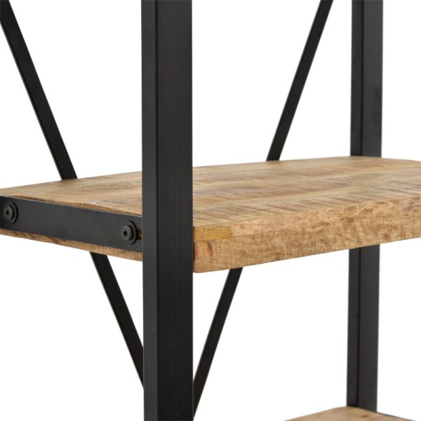 113 000030 3 Bookcase Miles pakoworld solid mango wood natural-black 80x40x180cmBOHO CHIC > Other Furnishings