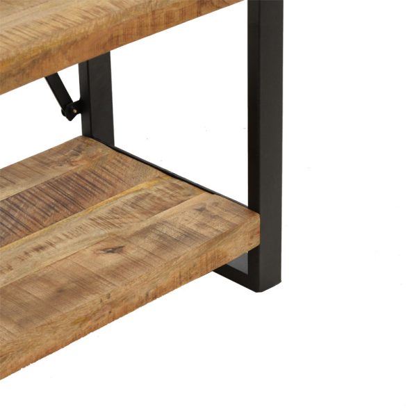 113 000030 4 Bookcase Miles pakoworld solid mango wood natural-black 80x40x180cmBOHO CHIC > Other Furnishings