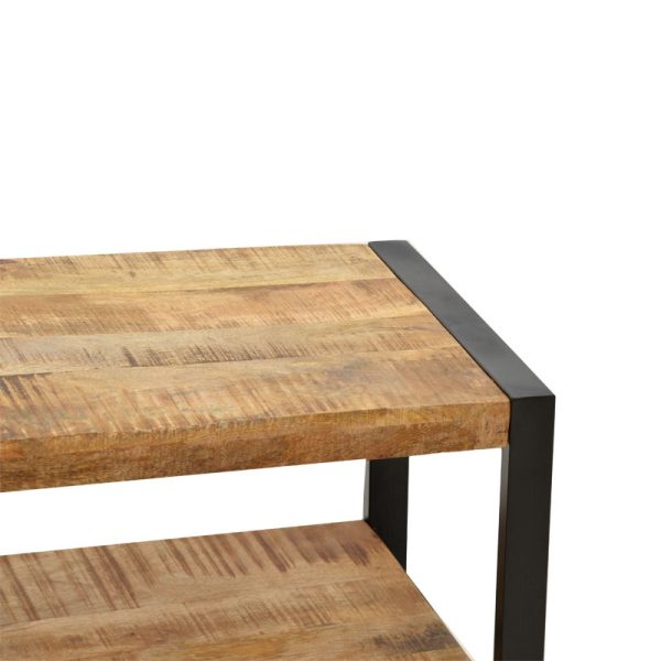 113 000032 2 Coffee table Miles pakoworld solid mango wood nautral-black 100x45x45.5cmBOHO CHIC > Coffee Tables
