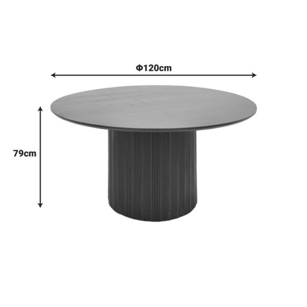 113 000051 3 Canicule table pakoworld solid acacia wood in black shade D120x79cmBOHO CHIC > Dining Tables