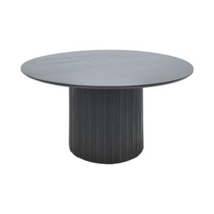 113 000051 Canicule table pakoworld solid acacia wood in black shade D120x79cmBOHO CHIC > Dining Tables