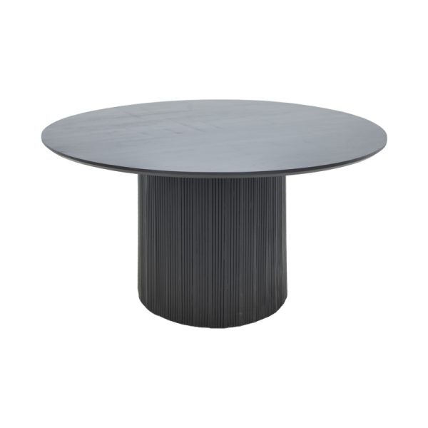 113 000051 Canicule table pakoworld solid acacia wood in black shade D120x79cmBOHO CHIC > Dining Tables