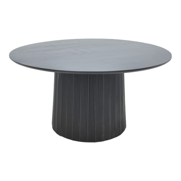113 000052 Canicule table pakoworld solid acacia wood in black shade D150x75cmBOHO CHIC > Dining Tables