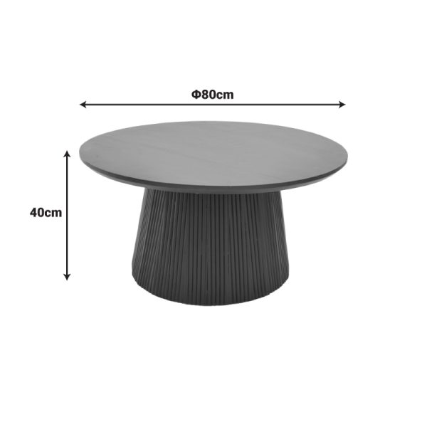 113 000053 3 Canicule I pakoworld table, solid acacia wood in black shade, D80x40cmIndoor furniture > Coffee tables