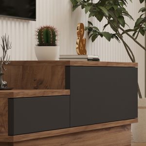 120 000532 3 Eclipse pakoworld TV cabinet in sonoma-anthracite shade 160x35x35cmIndoor furniture > TV stands