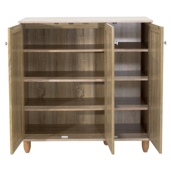 123 000031 3 Shoe cabinet SANTΟ pakoworld 16 pairs sonoma 89.5x34.5x91.5Indoor furniture > Shoe storage cabinet & cupboards