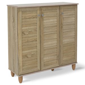 123 000031 Shoe cabinet SANTΟ pakoworld 16 pairs sonoma 89.5x34.5x91.5Indoor furniture > Shoe storage cabinet & cupboards