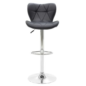 127 000092 2 Bar stool Coozy pakoworld with pu in black color metal chromeIndoor furniture > Bar stools