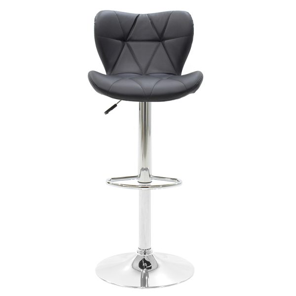 127 000092 2 Bar stool Coozy pakoworld with pu in black color metal chromeIndoor furniture > Bar stools