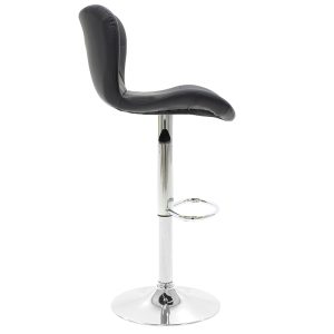 127 000092 3 Bar stool Coozy pakoworld with pu in black color metal chromeIndoor furniture > Bar stools