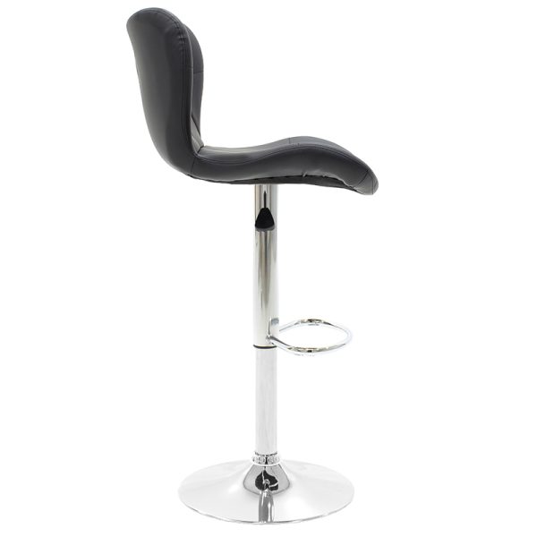 127 000092 3 Bar stool Coozy pakoworld with pu in black color metal chromeIndoor furniture > Bar stools