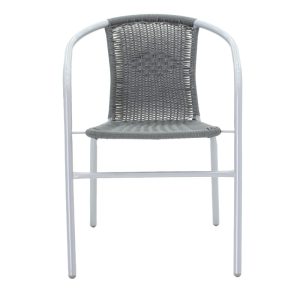 130 000007 3 Obbi pakoworld armchair metal-pe in gray colorOutdoor furniture > Garden armchairs
