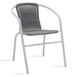 130 000007 Obbi pakoworld armchair metal-pe in gray colorOutdoor furniture > Garden armchairs