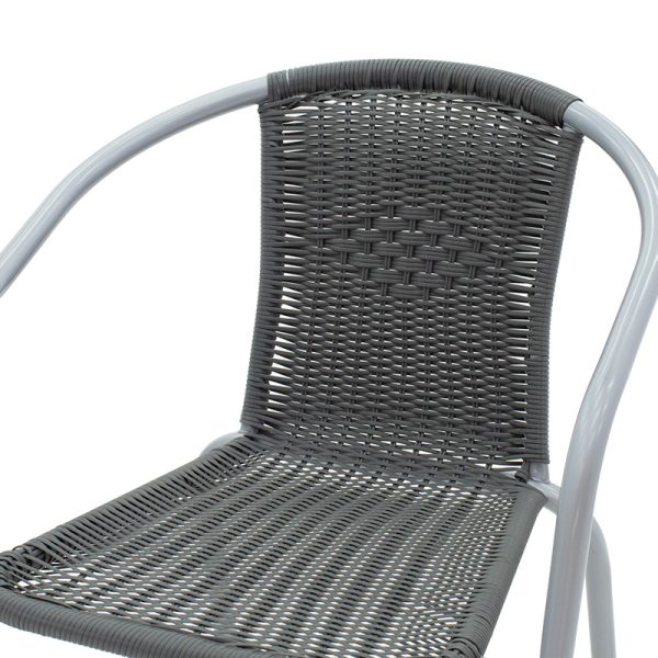 130 000007 4 Obbi pakoworld armchair metal-pe in gray colorOutdoor furniture > Garden armchairs
