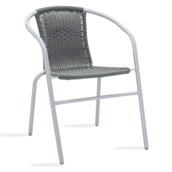 130 000007 Obbi pakoworld armchair metal-pe in gray colorOutdoor furniture > Garden armchairs