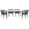 140 000047 Dining set 3pcs Watson-Calan pakoworld metal black-textilene brown 70x70x70cmOutdoor furniture > Garden food table