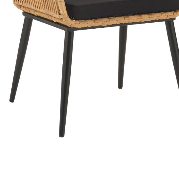 140 000055 4 Armchair Tanish pakoworld rattan natural-metal black legs 58x58.5x87cmOutdoor furniture > Garden armchairs
