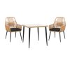 140 000068 Pamela pakoworld pe rattan chair in natural shade and black metal legs 44x58x82cmOutdoor furniture > Garden armchairs