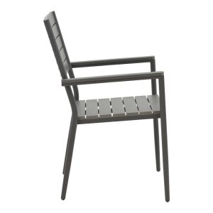 152 000035 2 Armchair Uplift pakoworld aluminum anthracite- plywood gray 60x56.3x89cmOutdoor furniture > Garden armchairs