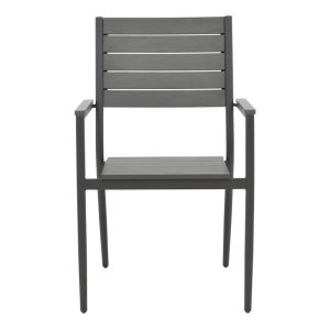 152 000035 3 Armchair Uplift pakoworld aluminum anthracite- plywood gray 60x56.3x89cmOutdoor furniture > Garden armchairs