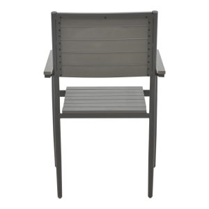 152 000035 4 Armchair Uplift pakoworld aluminum anthracite- plywood gray 60x56.3x89cmOutdoor furniture > Garden armchairs