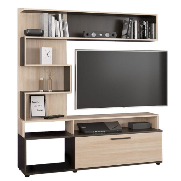 173 000019 TV unit Jasper pakoworld color wenge-natural 151.5x37.5x169.5cmIndoor furniture > Living room sets