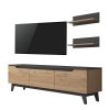 182 000009 Tv unit Jasmine pakoworld in walnut color 80x35x48.5cmIndoor furniture > Living room sets