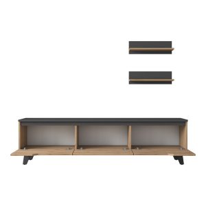 182 000009 4 TV unit Kasia pakoworld oak-dark grey 180x35x48,5cmIndoor furniture > Living room sets